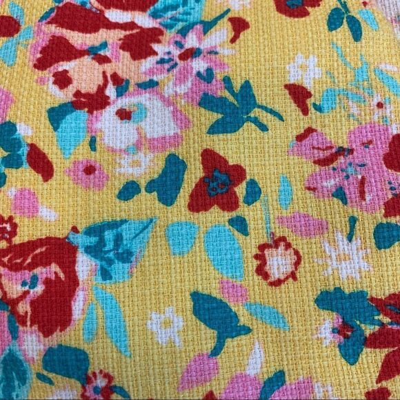 J.CREW yellow floral flower tropical cargo shorts pockets Sz 0 NWOT - Picture 3 of 11